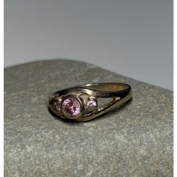 925 STERLING SILVER MORGANITE RING SIZE 6 - Picture 5 of 8